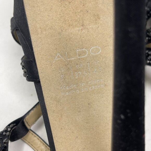 Aldo Black Jeweled studded stiletto heels US7 BoxC Platform Y2K 90s - Picture 6 of 8